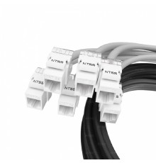 NTSS Кабельная сборка NTSS PREMIUM 24pc, UTP CAT5e, оконцована разъемами KEYSTONE RJ45 UTP CAT5e, заделка в чулке, вывод 0.6м, длина 3м, LSZH, серый NTSS-PC-PM-24-UTP-RJ45KJ-5e-S-0.6-3.0-LSZH-GY