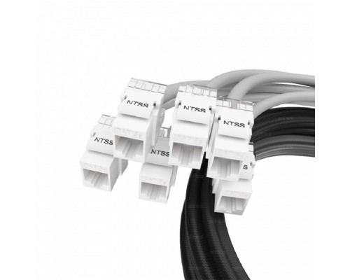 [патч-корд] NTSS Кабельная сборка NTSS PREMIUM 24pc, UTP CAT5e, оконцована разъемами KEYSTONE RJ45 UTP CAT5e, заделка в чулке, вывод 0.6м, длина 3м, LSZH, серый NTSS-PC-PM-24-UTP-RJ45KJ-5e-S-0.6-3.0-LSZH-GY