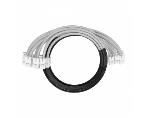 [патч-корд] NTSS Кабельная сборка NTSS PREMIUM 12pc, UTP CAT6, оконцована разъемами KEYSTONE RJ45 UTP CAT6, заделка в чулке, вывод 0.6м, длина 4м, LSZH, серый NTSS-PC-PM-12-UTP-RJ45KJ-6-S-0.6-4.0-LSZH-GY