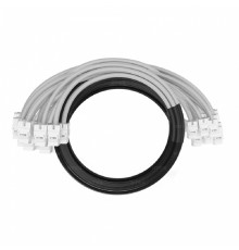 NTSS Кабельная сборка NTSS PREMIUM 24pc, UTP CAT6, оконцована разъемами KEYSTONE RJ45 UTP CAT6, заделка в чулке, вывод 0.6м, длина 10м, LSZH, серый NTSS-PC-PM-24-UTP-RJ45KJ-6-S-0.6-10.0-LSZH-GY