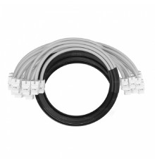 NTSS Кабельная сборка NTSS PREMIUM 24pc, UTP CAT6, оконцована разъемами KEYSTONE RJ45 UTP CAT6, заделка в чулке, вывод 0.6м, длина 19м, LSZH, серый NTSS-PC-PM-24-UTP-RJ45KJ-6-S-0.6-19.0-LSZH-GY