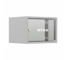 NTSS Шкаф настенный телекоммуникационный NTSS LIME 6U 550х450х370мм, 2 профиля 19, дверь стеклянная, боковые стенки несъемные, разобранный, серый RAL 7035 NTSS-WL6U5545GS (УТ000133113)
