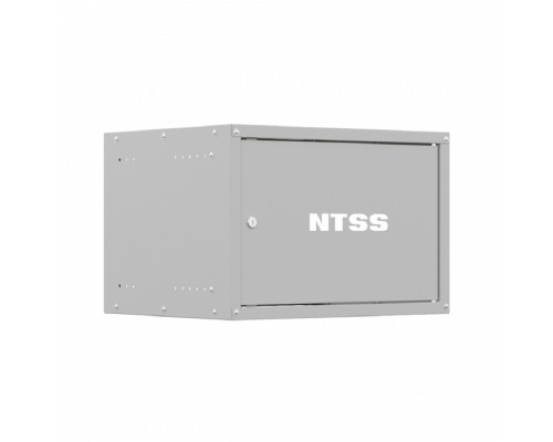 [Шкаф телекоммуникационный, стойка] NTSS Шкаф настенный телекоммуникационный NTSS LIME 6U 550х350х370мм, 2 профиля 19, дверь сплошная металл, боковые стенки несъемные, разобранный, серый RAL 7035 NTSS-WL6U5535FD