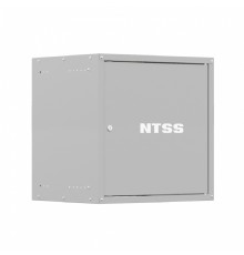 NTSS Шкаф настенный телекоммуникационный NTSS LIME 15U 550х600х770мм, 2 профиля 19, дверь сплошная металл, боковые стенки несъемные, разобранный, серый RAL 7035 NTSS-WL15U5560FD