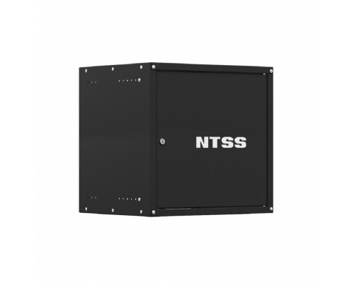 [Шкаф телекоммуникационный, стойка] NTSS Шкаф настенный телекоммуникационный NTSS LIME 12U 550х600х635мм, 2 профиля 19, дверь сплошная металл, боковые стенки несъемные, разобранный, черный RAL 9005 NTSS-WL12U5560FD-BL