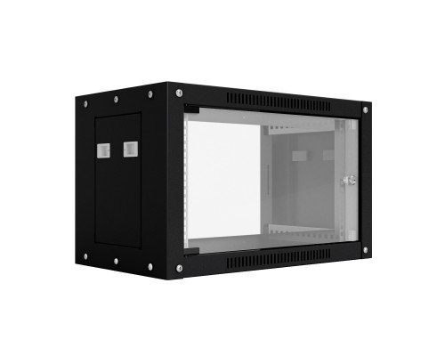 [Шкаф телекоммуникационный, стойка] NTSS Шкаф настенный телекоммуникационный NTSS WS 15U 600х600х770мм, 2 профиля 19, дверь стеклянная, боковые стенки съемные, разобранный, черный RAL 9005 NTSS-WSP15U6060GS-BL