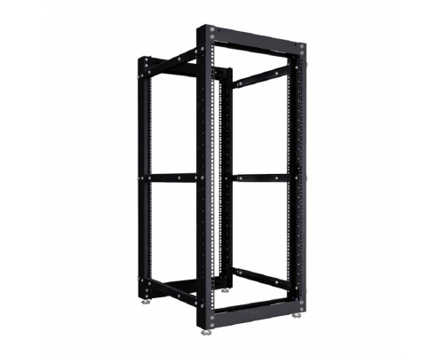 [Шкаф телекоммуникационный, стойка] NTSS Стойка серверная NTSS OR двухрамная 24U 600-1000мм, комплект ножек, черный RAL 9005 NTSS-2POR24U/600-1000-BL