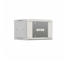 NTSS Шкаф настенный телекоммуникационный NTSS W 6U 600х450х370мм, 2 профиля 19, дверь стеклянная, боковые стенки съемные, задняя стенка, разобранный, серый RAL 7035 NTSS-W6U6045GS-2 (УТ000016830)