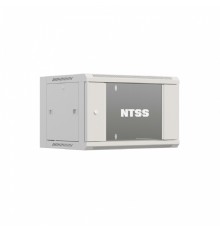 NTSS Шкаф настенный телекоммуникационный NTSS W 9U 600х600х500мм, 2 профиля 19, дверь стеклянная, боковые стенки съемные, задняя стенка, разобранный, серый RAL 7035 NTSS-W9U6060GS