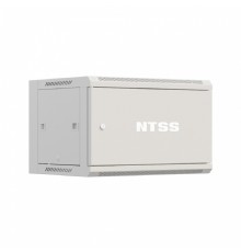 NTSS Шкаф настенный телекоммуникационный NTSS W 6U 600х450х370мм, 2 профиля 19, дверь сплошная металл, боковые стенки съемные, разобранный, серый RAL 7035 NTSS-W6U6045FD