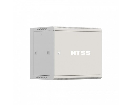 [Шкаф телекоммуникационный, стойка] NTSS Шкаф настенный телекоммуникационный NTSS W 12U 600х450х635мм, 2 профиля 19, дверь сплошная металл, боковые стенки съемные, разобранный, серый RAL 7035 NTSS-W12U6045FD