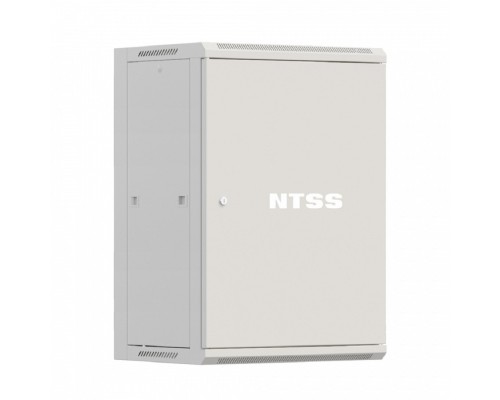 [Шкаф телекоммуникационный, стойка] NTSS Шкаф настенный телекоммуникационный NTSS W 18U 600х450х964мм, 2 профиля 19, дверь сплошная металл, боковые стенки съемные, разобранный, серый RAL 7035 NTSS-W18U6045FD