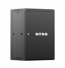 NTSS Шкаф настенный телекоммуникационный NTSS W 18U 600х600х964мм, 2 профиля 19, дверь сплошная металл, боковые стенки съемные, разобранный, черный RAL 9005 NTSS-W18U6060FD-BL