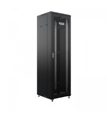 NTSS Шкаф напольный универсальный серверный NTSS R 18U 600х600мм, 4 профиля 19, двери перфорированная и перфорированная, боковые стенки съемные, регулируемые опоры, разобранный, черный RAL 9005 NTSS-R