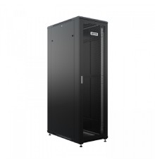 NTSS Шкаф напольный универсальный серверный NTSS R 47U 600х1000мм, 4 профиля 19, двери перфорированная и перфорированная двухстворчатая, боковые стенки съемные, регулируемые опоры, разобранный, черный