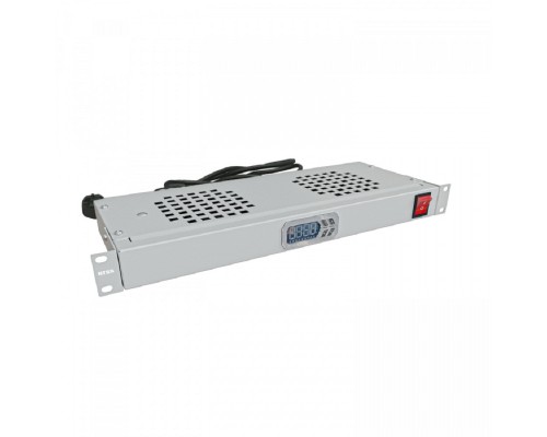 [Аксессуар] NTSS Модуль вентиляторный NTSS крепление на 19 1U, 2 элемента, электронный термоконтроллер, цифровой термодатчик, серый RAL 7035 NTSS-FAN2/19T