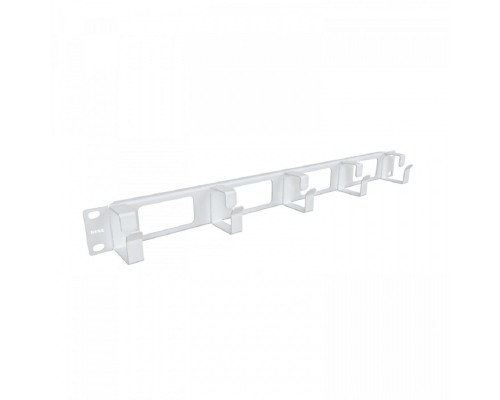 [Аксессуар] NTSS Организатор кабельный горизонтальный NTSS, крепление 19 1U с окошками, 5 колец глубиной 45мм, металл, серый RAL 7035 NTSS-HORG-O-1U-5(45)