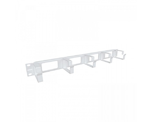 [Аксессуар] NTSS Организатор кабельный горизонтальный NTSS, крепление 19 1U с окошками, 5 колец глубиной 65мм, металл, серый RAL 7035 NTSS-HORG-O-1U-5(65)