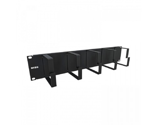 [Аксессуар] NTSS Организатор кабельный горизонтальный NTSS, крепление 19 2U, 5 колец глубиной 85мм, металл, черный RAL 9005 NTSS-HORG-2U-5(85)-BL