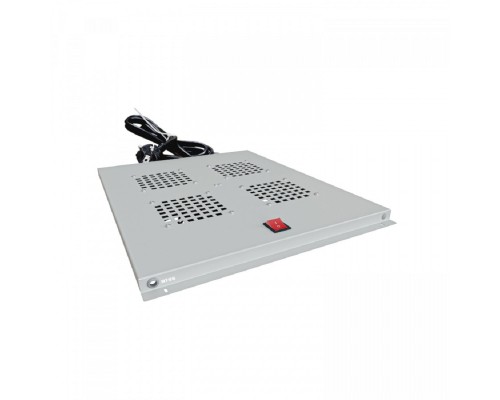 [Аксессуар] NTSS Модуль вентиляторный NTSS потолочный для шкафов серии R глубиной 800мм на 4 элемента потолочный без термостата, серый RAL 7035 NTSS-FAN4/800