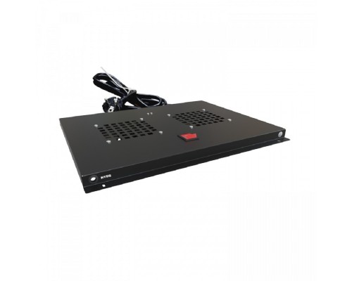 [Аксессуар] NTSS Модуль вентиляторный NTSS потолочный для шкафов серии R глубиной 600мм на 2 элемента потолочный без термостата, черный RAL 9005 NTSS-FAN2/600-BL