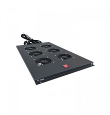 NTSS Модуль вентиляторный NTSS потолочный для шкафов серии R глубиной 1000мм на 6 элементов потолочный без термостата, черный RAL 9005 NTSS-FAN6/1000-BL