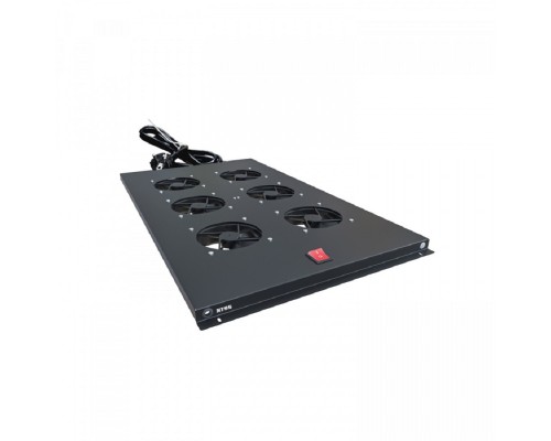 [Аксессуар] NTSS Модуль вентиляторный NTSS потолочный для шкафов серии R глубиной 1000мм на 6 элементов потолочный без термостата, черный RAL 9005 NTSS-FAN6/1000-BL