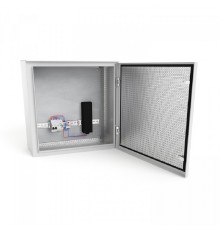 NTSS Шкаф настенный климатический NTSS WT 15U (ШхВхГ) 600x770x350 мм, 4 профиля 19, с обогревом 100W, IP55, серый RAL 7035 NTSS-WT15U6035H100IP55