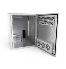 NTSS Шкаф настенный климатический NTSS WT 12U (ШхВхГ) 600x650x500 мм, 4 профиля 19, с обогревом 100W и вентиляцией, IP55, серый RAL 7035 NTSS-WT12U6050H100VIP55