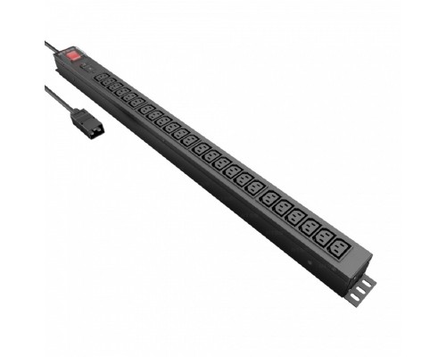 [Аксессуар] NTSS Блок распр.питания NTSS, Basic, 1ф16А, 3.7кВт, выкл. с подсв., 1 гидр.авт., (24)С13, сталь, 3м каб., вил. IEC 60320 C20 NTSS-PDU-KB2524-3C20