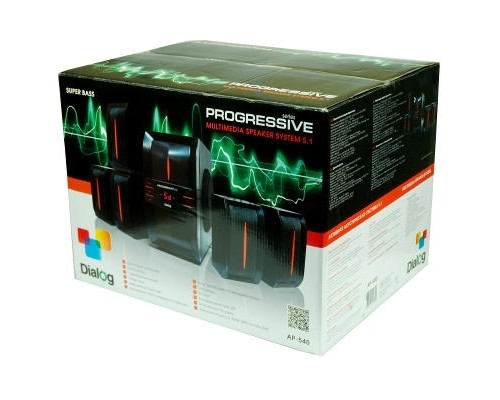 Колонки Dialog Progressive AP-540 BLACK {акустические колонки 5.1, 40W+5*12W RMS,  USB+SD reader}