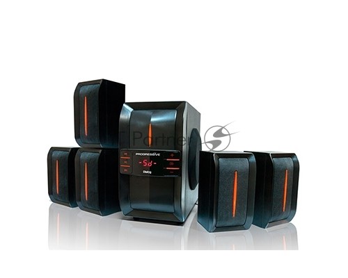Колонки Dialog Progressive AP-540 BLACK {акустические колонки 5.1, 40W+5*12W RMS,  USB+SD reader}