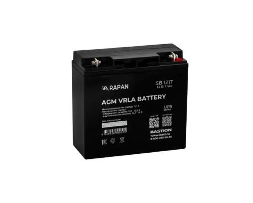 [Скат ] АКБ БАСТИОН RAPAN SB 1217 AGM 12V 17Ач, клеммы под болт М5, гарантия 1 год (9166)