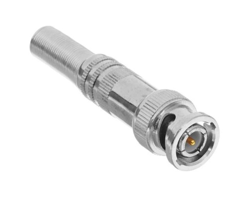 [Разъемы, Проходные адаптеры, Вставки] PROconnect (05-3075-4) Разъем BNC штекер под пайку с пружиной металл (универсальный) (1 шт)