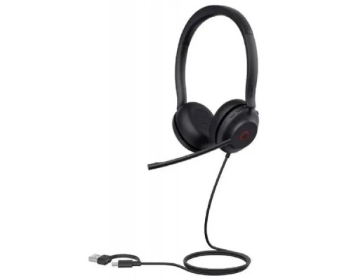 [VoIP-телефон] Проводная гарнитура Yealink UH35 Dual UC USB-C/A Дуо, HD звук, шумоподавление, LED-индикатор, USB-C/A (UH35 Dual UC USB-C/A)