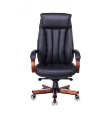 Кресло руководителя Бюрократ T-9922WALNUT черный кожа крестов. металл/дерево (1115299)