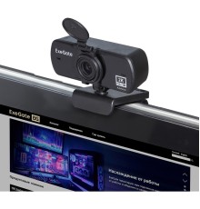 ExeGate Stream C940 Wide 2K AF (4Мп, 2560x1440, 30fps, H.264, автоматический фокус, защитная шторка, широкоугольный 4-линзовый (стекло) объектив 89°, микрофон с шумоподавлением, универсальное креплени