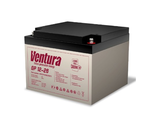 [АКБ Ventura] АКБ Ventura GP 12-26 12V/26Ah {F5, ДхШхВ 175х166х125мм, 7.70кг, срок службы 6-9 лет}