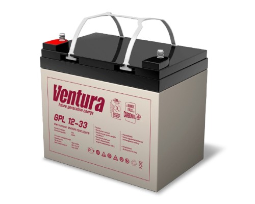 [АКБ Ventura] АКБ Ventura GPL 12-33   12V/34Ah {F6, ДхШхВ 196х130х170мм, 10кг, срок службы 12 лет}