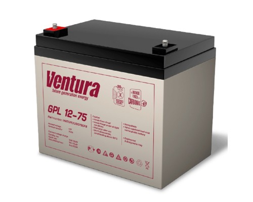 [АКБ Ventura] АКБ Ventura GPL 12-75   12V/79Ah {F6, ДхШхВ 260х168х216мм, 23.2кг, срок службы 12 лет}