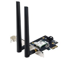 ASUS PCE-BE6500 Беспроводной трехдиапазонный PCI Express адаптер BE6500 + Bluetooth 5.4, внешняя съемная антенна, Wi-Fi 7 (be)