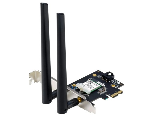 [Сетевое оборудование] ASUS PCE-BE6500 Беспроводной трехдиапазонный PCI Express адаптер BE6500 + Bluetooth 5.4, внешняя съемная антенна, Wi-Fi 7 (be)