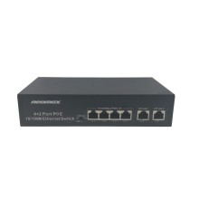 NEOMAX неуправляемый коммутатор NMS-106PoE-100-S, 6 портов 100 Mbps, 4xPoE+, 110W, металл
