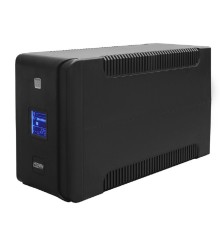 ИБП HIDEN EXPERT ULS1500C 1500ВА/900Вт {Линейно-интерактивный, 4xSchuko+2xIEC C13 LCD, USB, встроенные АКБ 2x12B/9Ач}