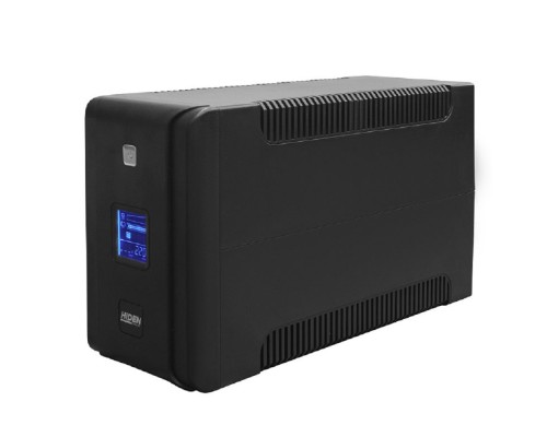 [Хайден] ИБП HIDEN EXPERT ULS1500C 1500ВА/900Вт {Линейно-интерактивный, 4xSchuko+2xIEC C13 LCD, USB, встроенные АКБ 2x12B/9Ач}