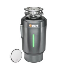 Bort Измельчитель пищевых отходов TITAN 6000 CONTROL {Мощность л.с. 0,75 ; 600 Вт; 5,2 кг/мин; 4000 об/мин; 1400 мл; Металл ; набор аксессуаров 8 шт} [93417876]