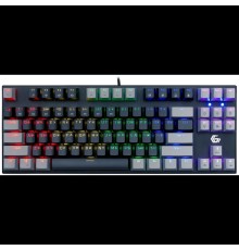 Проводная механ.клавиатура Gembird, 87кл, Rainbow, коричн.свитчи, 1.8м, черная (KB-G600-1)