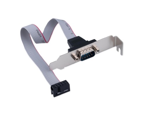 [Контроллер] Cablexpert Планка на заднюю панель низкопрофильная, 1 порт COM/RS-232/DB9-M (CCDB9RECEPTACLE-LP)