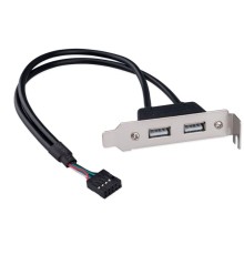 Cablexpert Планка на заднюю панель низкопрофильная, 1 порт COM/RS-232/DB9-M (CCUSBRECEPTACLE-LP)