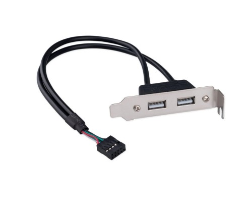 [Контроллер] Cablexpert Планка на заднюю панель низкопрофильная, 1 порт COM/RS-232/DB9-M (CCUSBRECEPTACLE-LP)